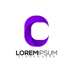 Fototapeta premium logo letter C modern gradient colorful