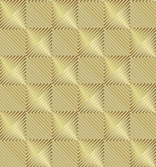 Seamless golden geometric pattern. Vector seamless pattern. Modern stylish texture. Repeating geometric background. Striped surfaces.