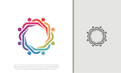 Global Community Logo Icon Elements Template. Community human Logo template vector. Community health care. Abstract Community logo.	