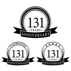 131 years anniversary logo collections. Set of 131st Anniversary logotype template. Vector and illustration. 