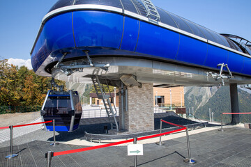 Cable car station in the ski resort