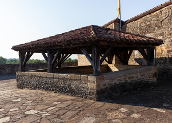 Fortified medieval walls of the French town Navarrenx