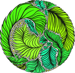 Leaf Floral Doodle Art Illustration