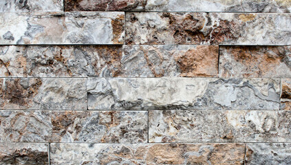 Stone texture. Rectangular multi-colored stone blocks