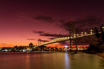 Obraz na płótnie Canvas view of the bridge in the city of Florianopolis, Santa Catarina, Brazil