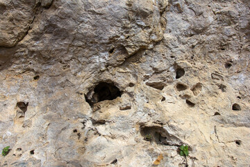 natural stone located on a mountain plateau, sights, places visited by tourists.