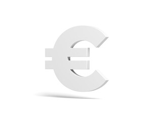 Euro symbol isolated on white background. 3d illustration.