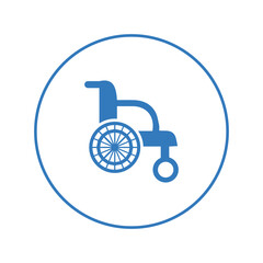 Fototapeta na wymiar Walking support wheelchair icon | Circle version icon |