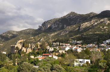 Fototapeta na wymiar View of Bellapais village near Kyrenia (Girne). Cyprus