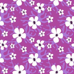 Floral seamless flower and leaves pattern for wrapping paper and clothes print and fabrics and linens and kids