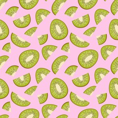 Summer fruit seamless kiwi pattern for wrapping paper and kids clothes print and fabrics and accessories