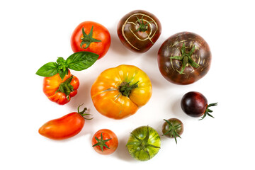 Old tomatoes on a worktop.
