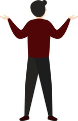 Businessman characters happy standing, talking and waiving hand in different pose.