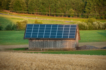 Solar panels on the roof of a private house