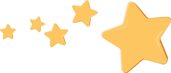 Five stars customer product rating review flat icon for apps and websites