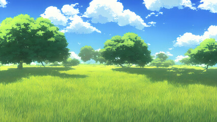 Artwork of grassy summer field