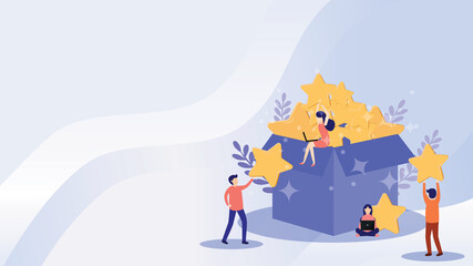 Customer review rating concept.