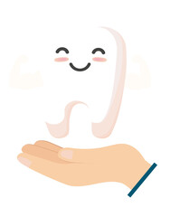 Cute tooth characters.
