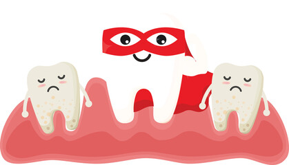 Fototapeta premium Cute tooth characters.
