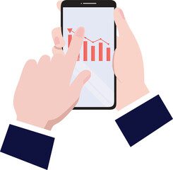 Hand holding a smartphone concept.