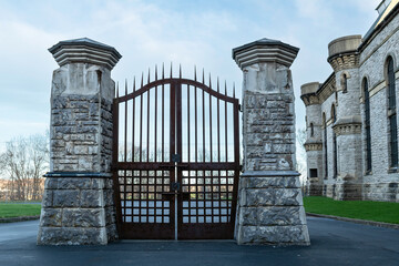 Iron gate to the Ohio State Prison located in Mansfield, Ohio Built in 1886.  Location used for...