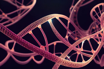DNA double helix, science background wallpaper, 3d illustration, 3d illustration