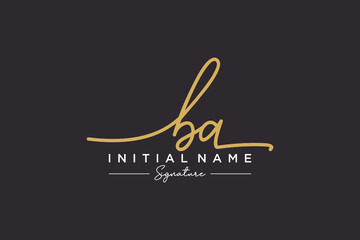 Initial BA signature logo template vector. Hand drawn Calligraphy lettering Vector illustration.