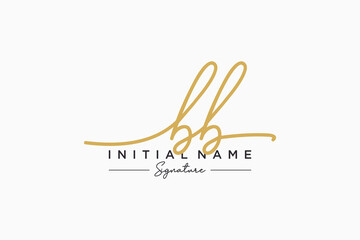 Initial BB signature logo template vector. Hand drawn Calligraphy lettering Vector illustration. - obrazy, fototapety, plakaty