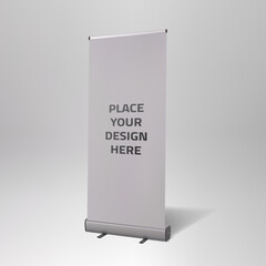 3D realistic vector rollup roll up mockup mock up illustration on white background