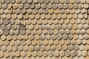 pattern of wooden roof shingles