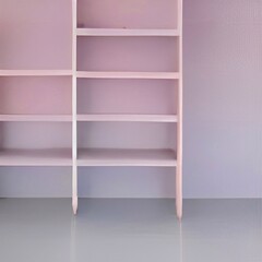 empty pink wooden shelves
