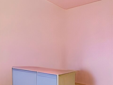 Pink Empty Room With Cabinet