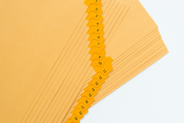 Obraz premium numerical tab dividers 