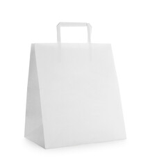 Blank paper bag on white background. Space for design