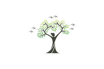 lady tree logo, nature icons