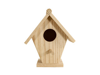 Obraz na płótnie Canvas Small wood birdhouse isolated.