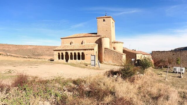 Saint Peter Church in Caracena village, Tierras del Burgo, province of Soria, Castile and Le&oacute;n, Spain