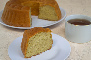 Bolu pisang or banana cake is a cake made from bananas, flour, sugar, butter and other ingredients. It has a sweet, savory taste and the smell of bananas is really delicious