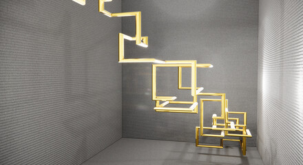 3D abstract illustration of pipelines or bar going up or graph going up
