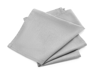 One grey kitchen napkin isolated on white