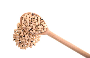 Pulses – Black-Eyed Beans on White Background