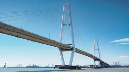 Meiko Triton (Meiko central big bridge) in Nagoya,Aichi,Japan-Famous bridge