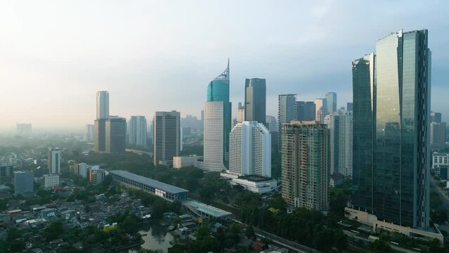 Beautiful scenery of Wisma 46 with Jakarta cityscape