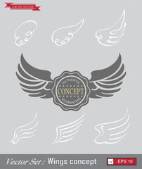 Wing logo. Simple illustration of wing logo for web