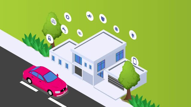 Modern house connecting with smart home system