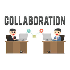 Obraz premium male business letter collaboration design character