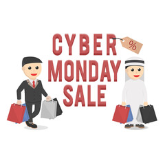 male business letter cyber monday sale design character