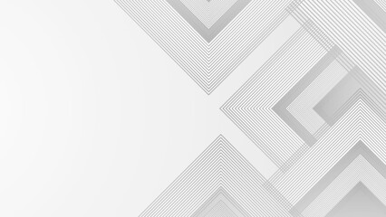 Fototapeta premium Technology banner design with white and grey arrows. Abstract geometric vector background