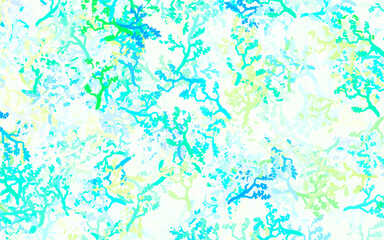 Light Blue, Green vector abstract pattern with leaves, branches.