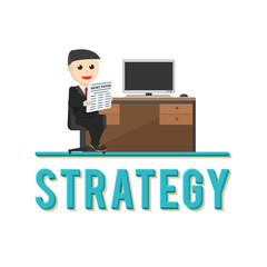 Obraz premium business strategy design character on white background